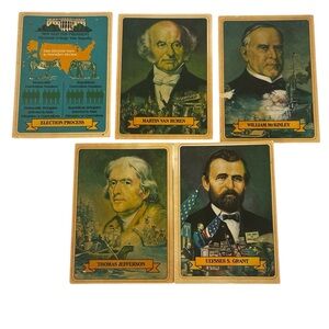 Vintage know the President Educational Trading Cards 5 Card Lot